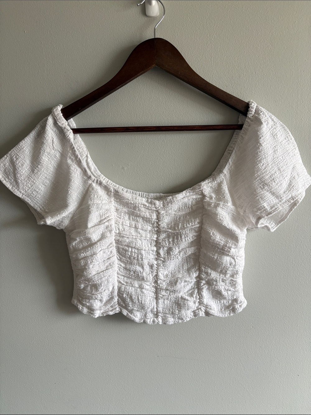 Kirious White Milkmaid Crop Top Large